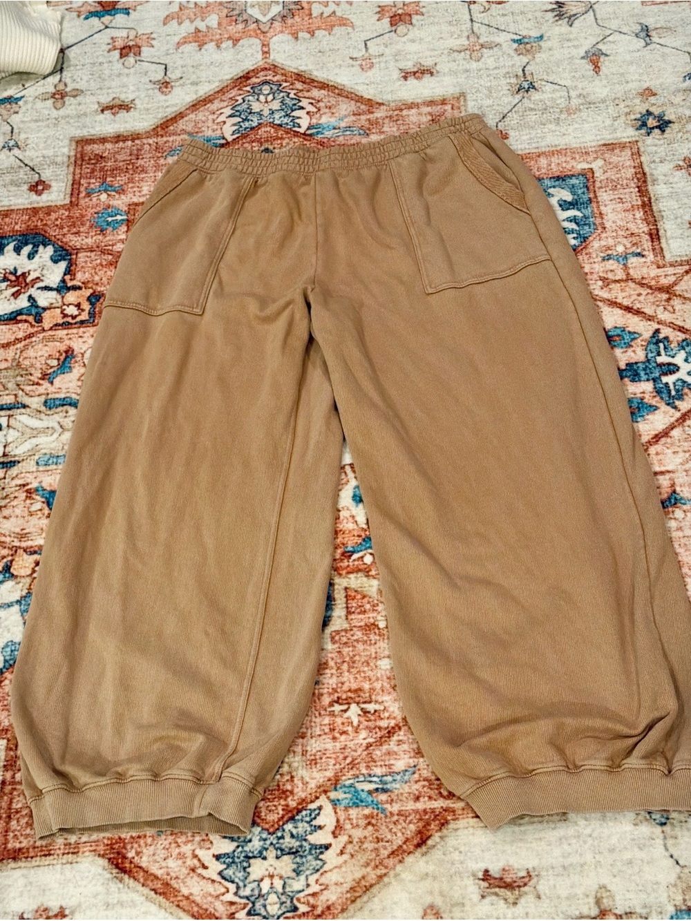 Aerie Vacay Ribbed Joggers in Toasted Almond Color